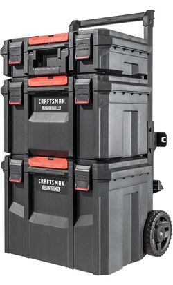 Tool box CRAFTSMAN VERSASTACK XL 22-in W x 33.6-in H x 18-in D Red and Black Plastic Rolling Tool Box