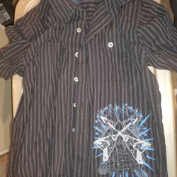boys size 10/12 button up with collar short sleeve stylish shirt