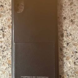 iPhone X Black Porsche Design leather case with cardholder