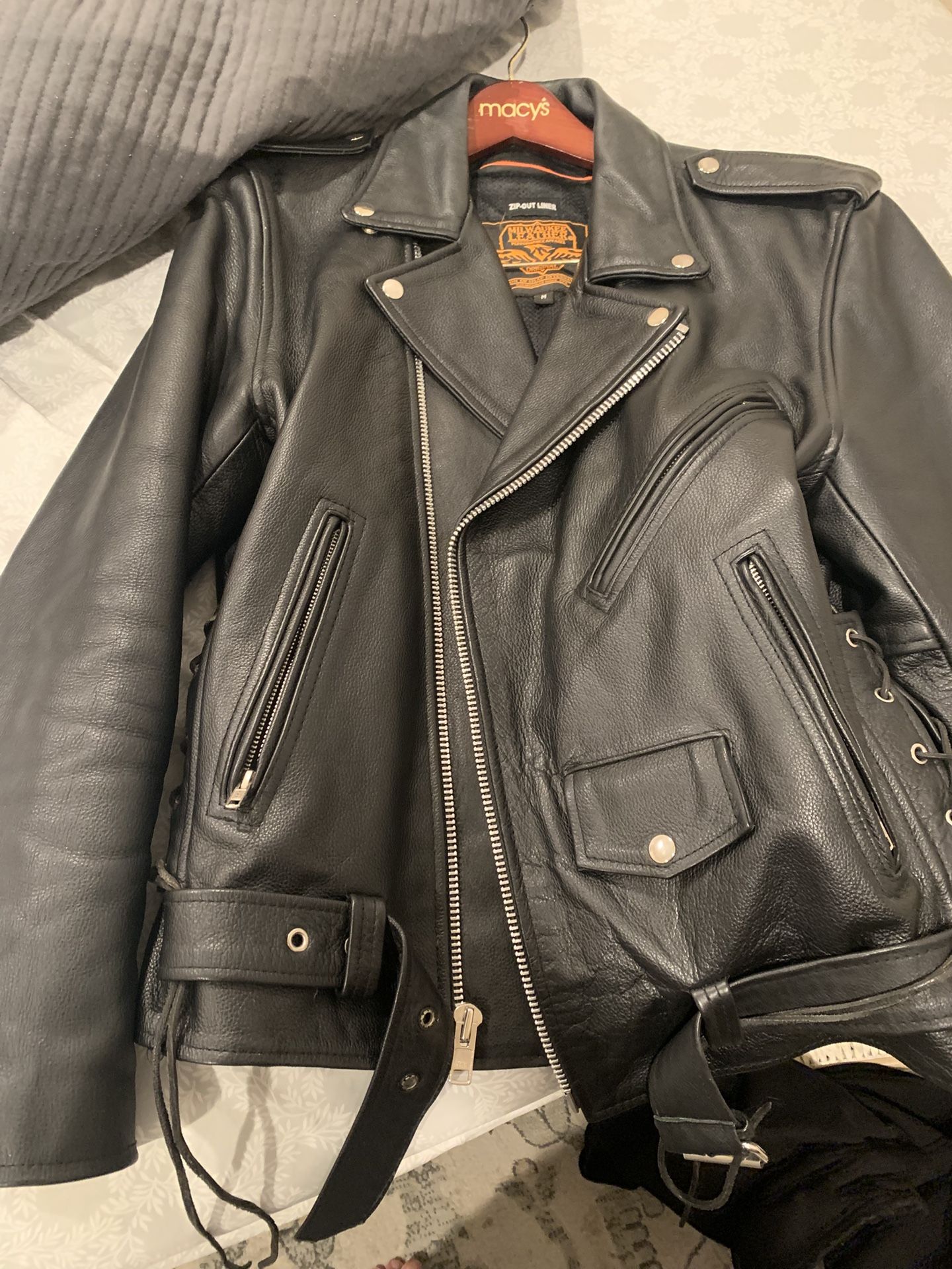 Milwaukee Genuine Leather Biker Jacket.