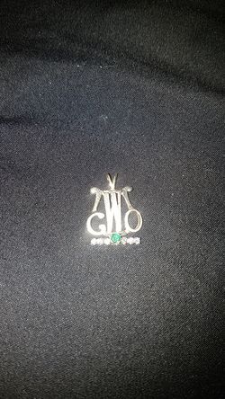 10k gold diamond emerald pendant