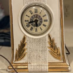 Vintage Lanshire LeMieux China Handcrafted 22k Gold Mantle Clock