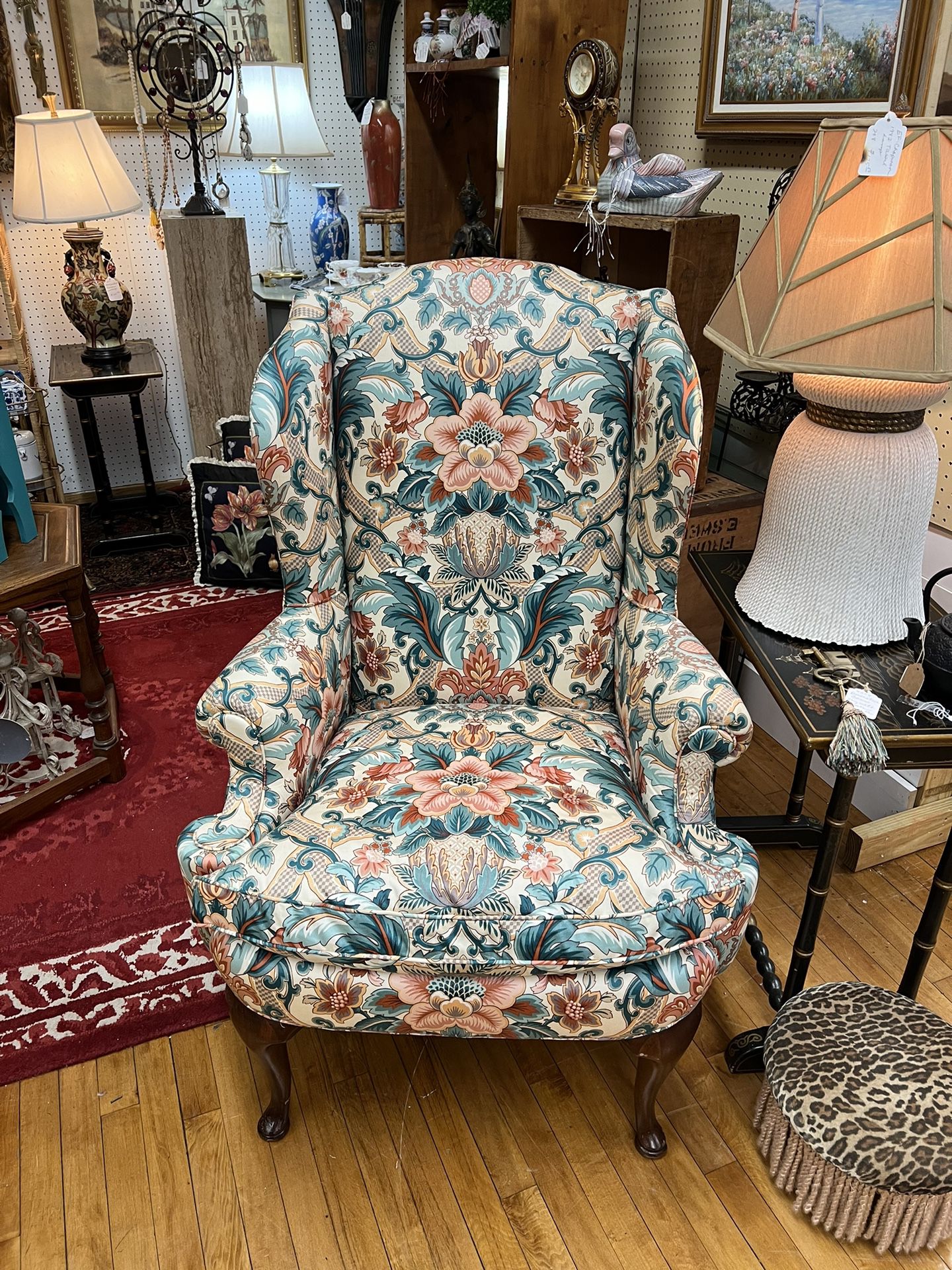 Vintage Henderson Fine Furniture Brand Wingback Chair 