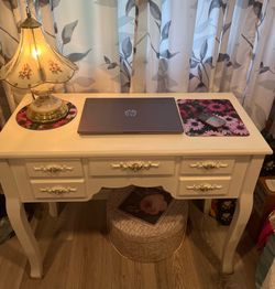 White Desk W/Bench