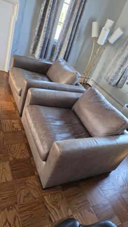 Armchairs Set Of 2 Leather Modern