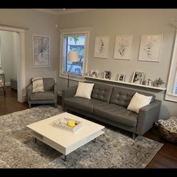 Leather Grey Sofa For Sale MAKE OFFER