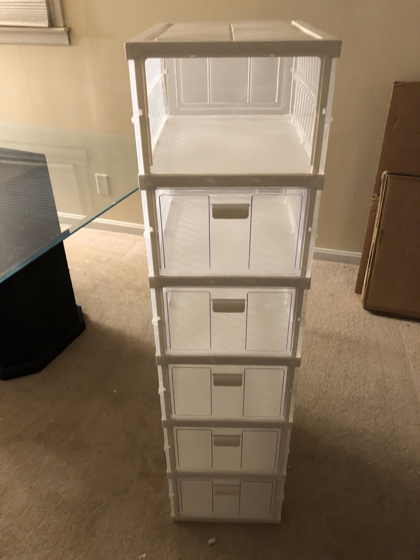 6 Tier Collapsible Shoebox Storage Container