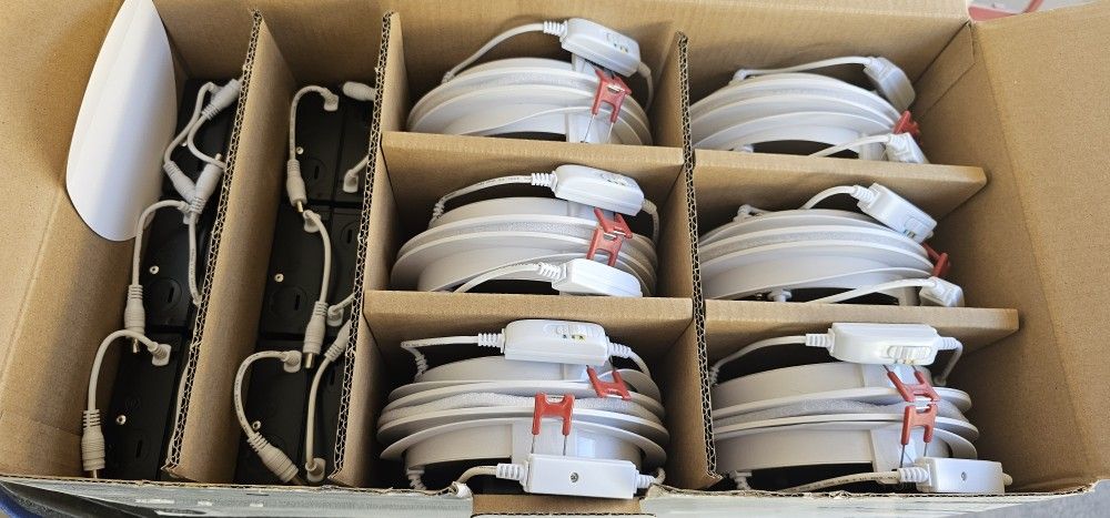 Commercial Electric
Pro Value Series LED 6
in Round Adj Color Temp
Canless Recessed Light for
Kitchen Bath Living rooms,
Wht 12-Pk