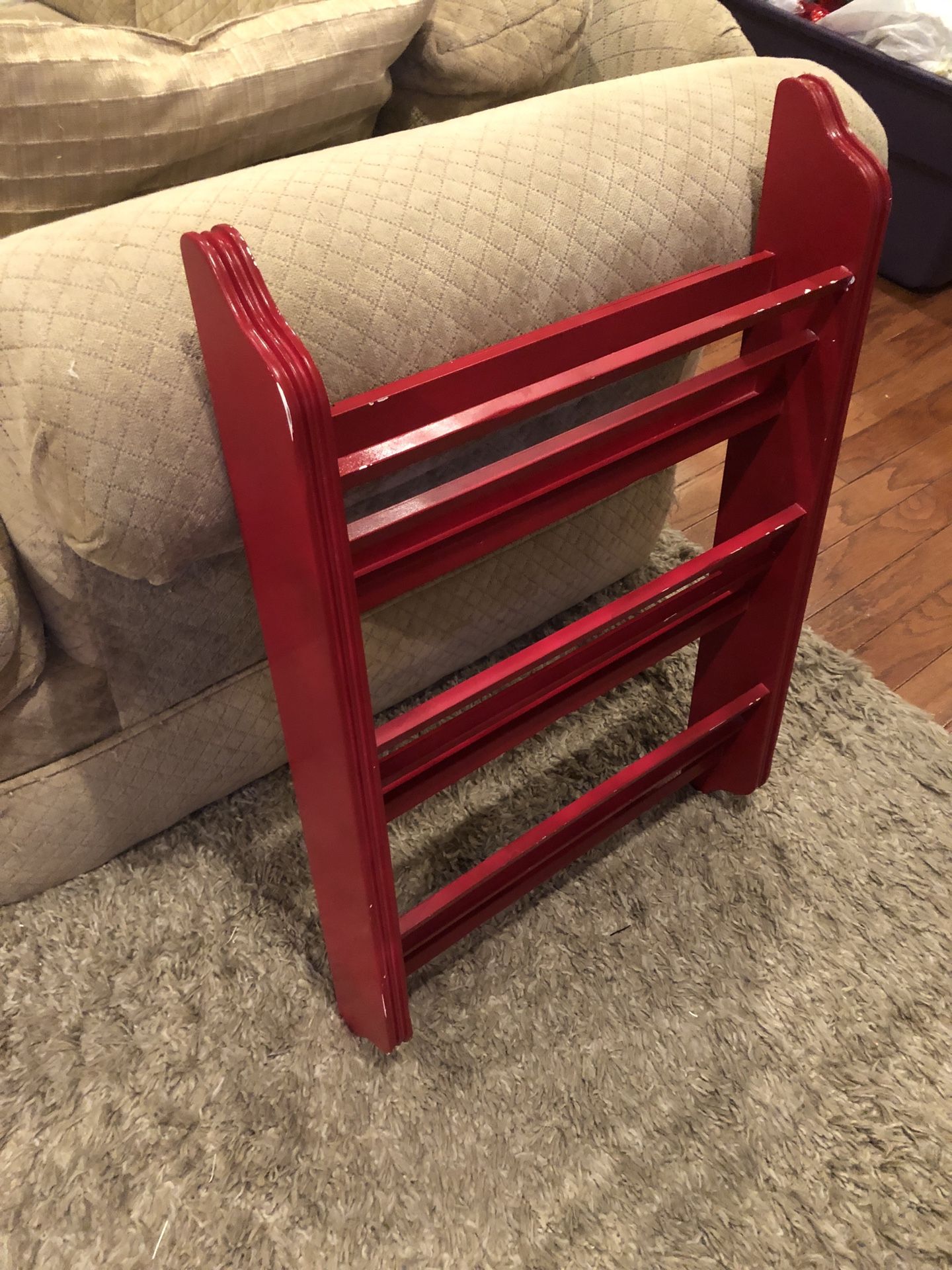 Pottery Barn Fire Engine Red Book / Magazing Rack Holder