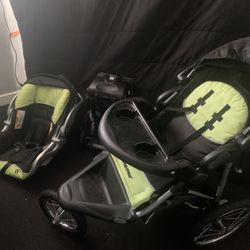 Baby Trend “jogger” Travel Stroller And Car seat Set