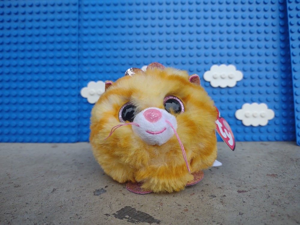 Ty Puffies Tabitha Yellow Cat Plush 4"