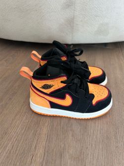 Nike Air Jordan 1 Toddler 7C black orange red
