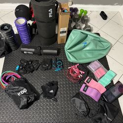 Home Gym Fitness Equipment – Resistance Bands, Mats, Rollers, Posters & More 