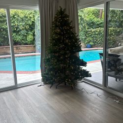 6 Ft Artificial Xmas Tree White Lights 