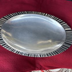RARE RALPH WILTON ARMETALE METAL PLATTER FOR MID CENTURY MODERN SUNBURST PEWTER