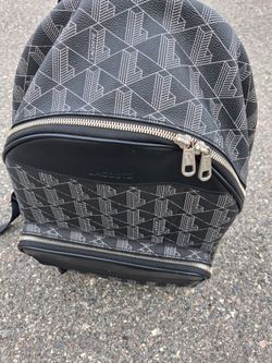 Lacoste men's designer fashion bag used black pattern backpack