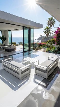 White Aluminum 2-Sofa Outdoor Set – DELIVERY AVAILABLE – Retail $2,100+