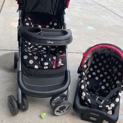 Disney Baby Travel System Stroller-Minnie Coral Flowers