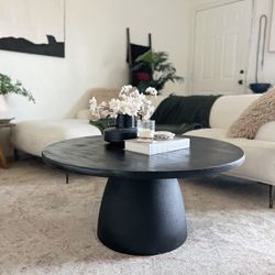 Black Round Coffee Table 