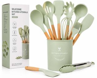 12Pcs Premium Silicone Kitchen Utensil Set Heat Resistant Nonstick BPA Free Set