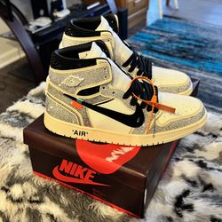 New! Custom “Crystal”Off-White x Air Jordan 1 Retro High sneakers. RARE!