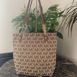 Michael Kors monogram MK tote shoulder bag