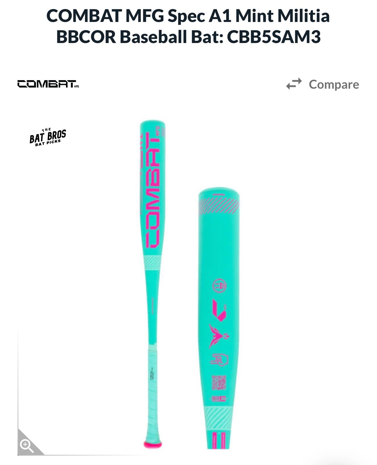 Batte De Baseball Combat MFG Spec A1 