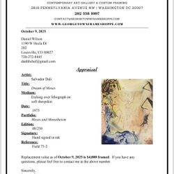 Salvador Dali "Dream Of Moses" 1975