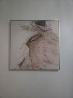 Abstract Pink and Gold Framed Canvas Wall Art