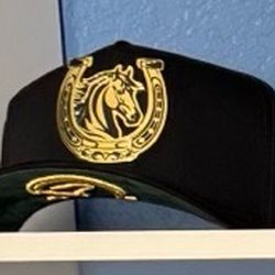 Black and Gold Horse Cap