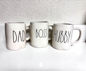 New-Rae Dunn Dad Boss Hubby Mugs Set of 3