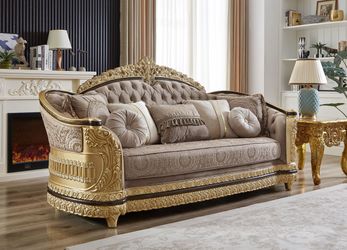 Palais Doré Gold Loveseat / HD-L9021