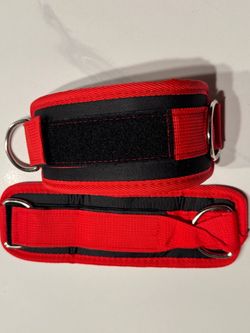 Red and Black Ankle Straps for Cable Machine
