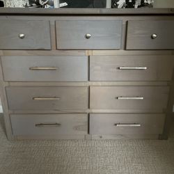 Griege oak Wooden Dresser And Nightstand 