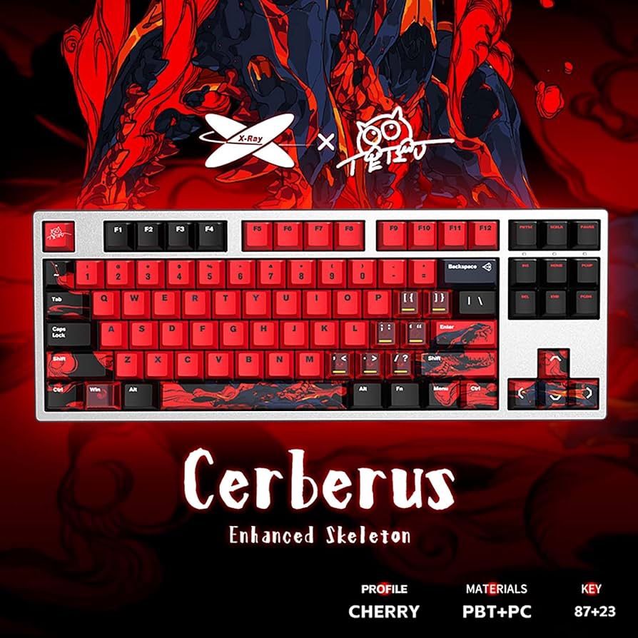 Teru x Xraypad PBT Keycaps Cerberus Keyboard