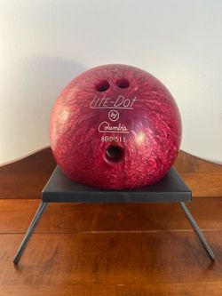 Vintage Lite-Dot by Columbia Pink 12 lb Bowling Ball w/Ranger Leather Bag