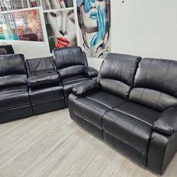 Recliner Sofa And Loveseat ⚫️ Set De Sofas Reclinables 