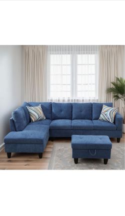 Couch with Storage Ottoman