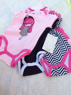 3 baby girl onesies