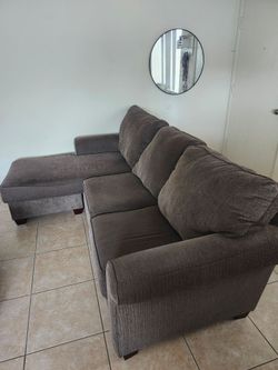 Brown sectional couch