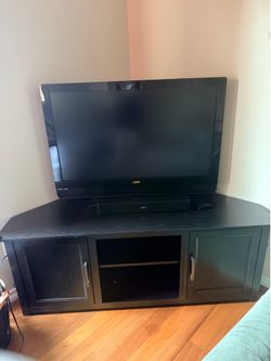Moving Sale: Black Wayfair Corner TV Stand (Fits up to 65" TVs) – Pre-Assembled!