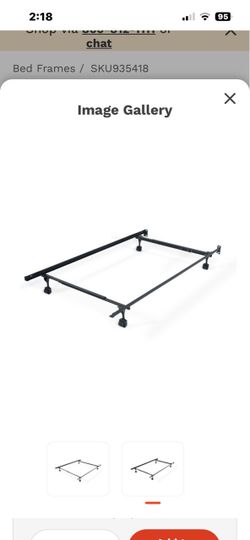 Twin / full bed frame with casters