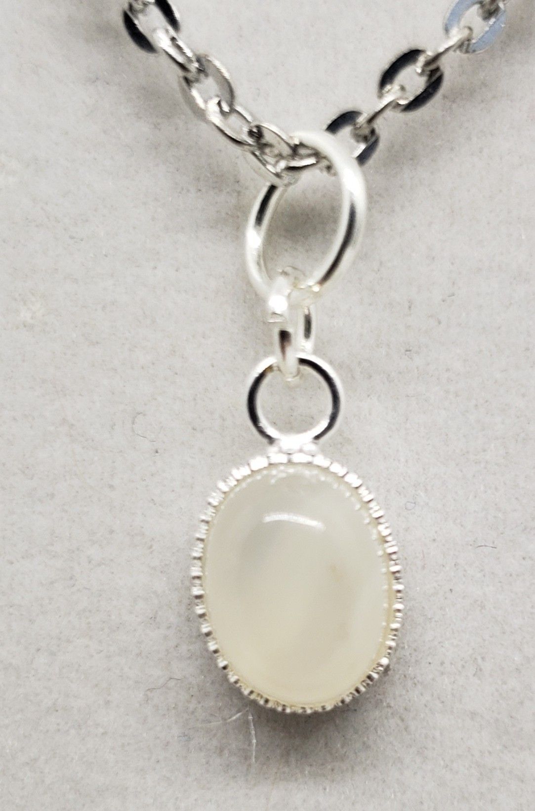 Natural Moonstone Silver Necklace