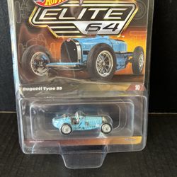 New Hot Wheels Elite 64 #10 Bugatti Type 59 Blue 1:64 Collectible 