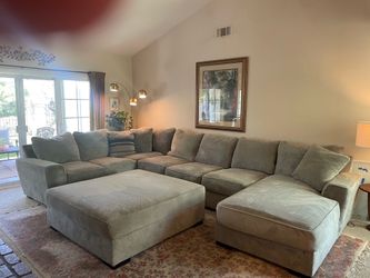 SALE PENDING- Extra large chaise sectional with ottoman