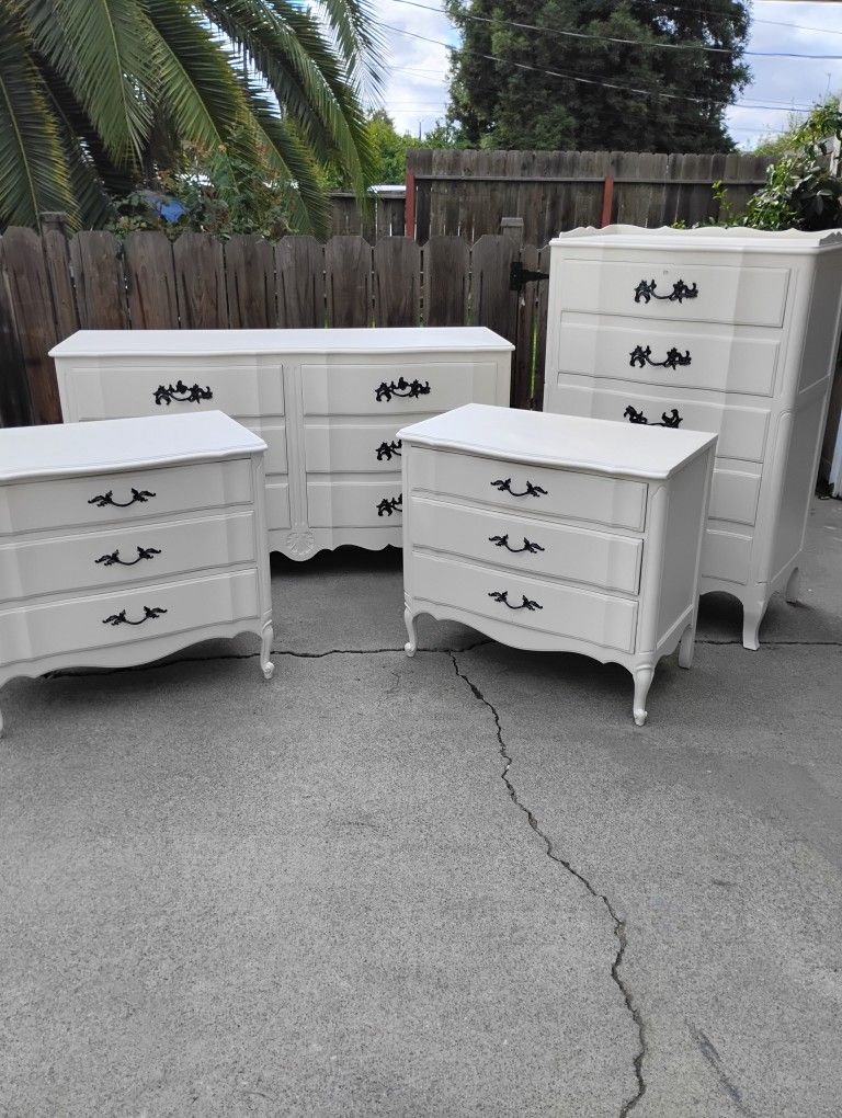 White French Provencal Bedroom Set Solid Wood 