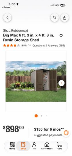 Rubbermaid Big Max Resin Storage Shed 6x4 ft box damaged