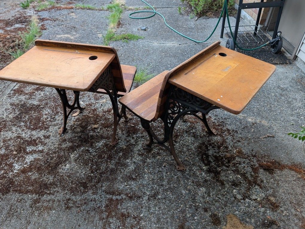 Antique School Desks