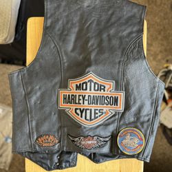 Leather Harley vest