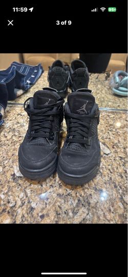 Air Jordan 4 Retro ‘Black Cat’ - All Black Jordan 4s (Size 7y)